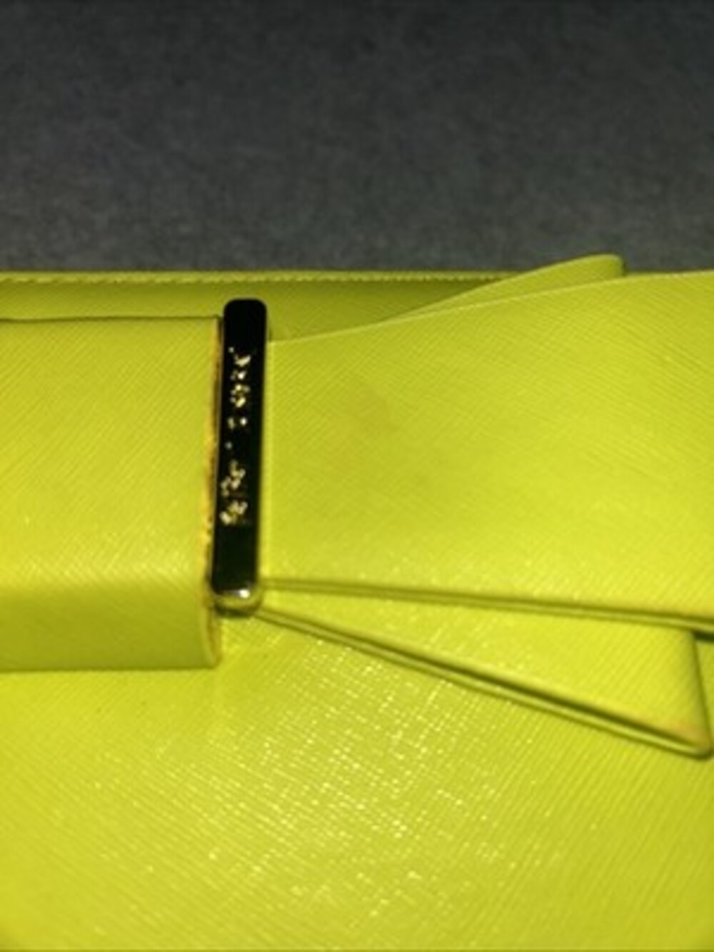 BETSEY JOHNSON WRISTLET WRIST BAG CLUTCH WALLET PURSE XOZIPP YELLOW/GREEN - Picture 5 of 11